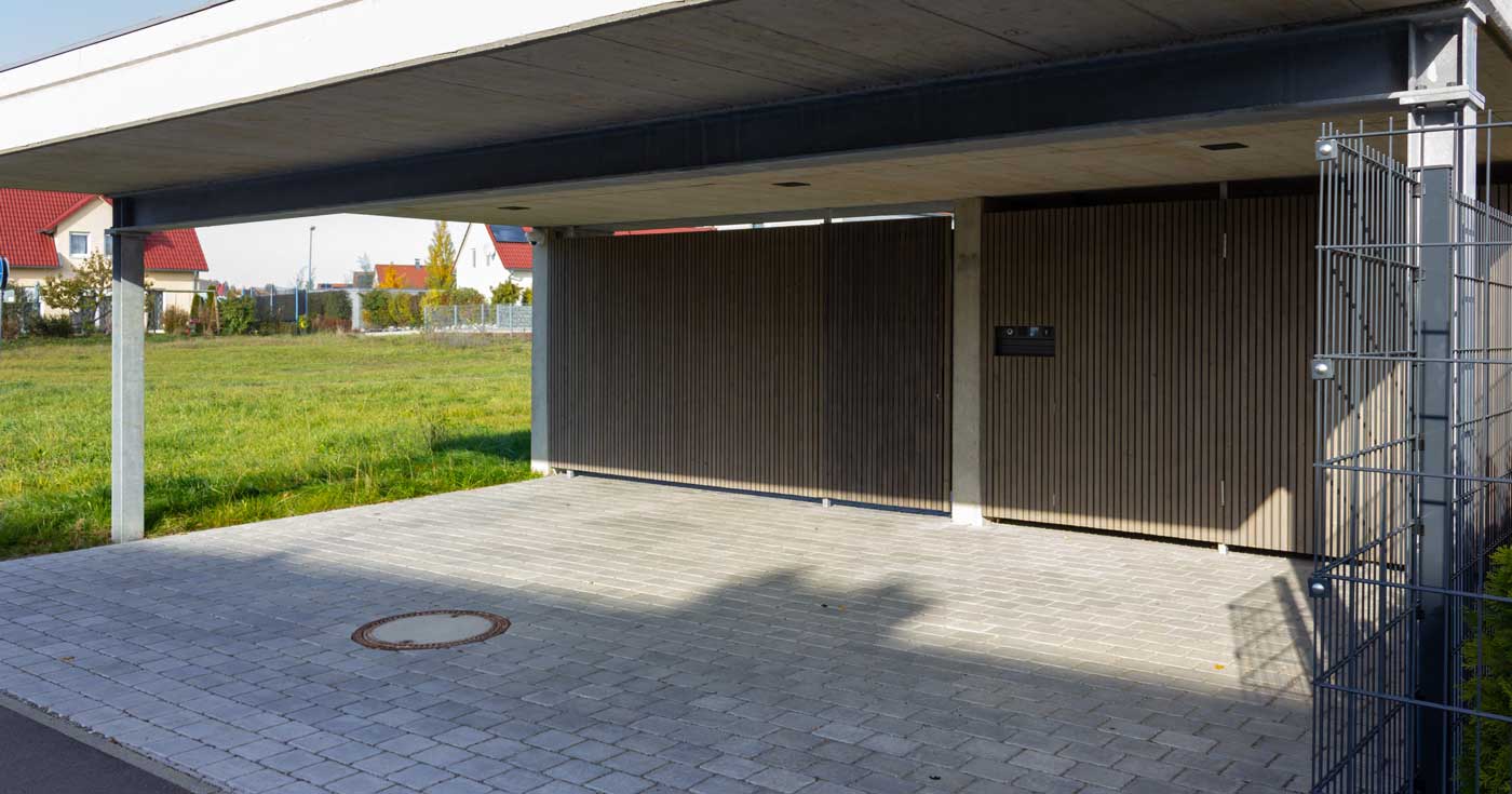 Garage bygget i skel